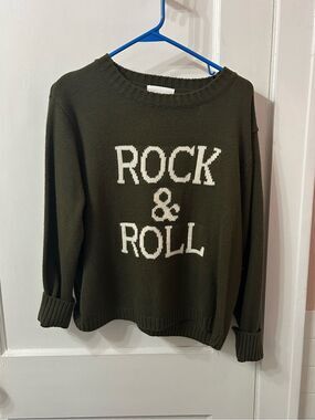 Panache Olive Green 'Rock & Roll' Crew Neck Sweater